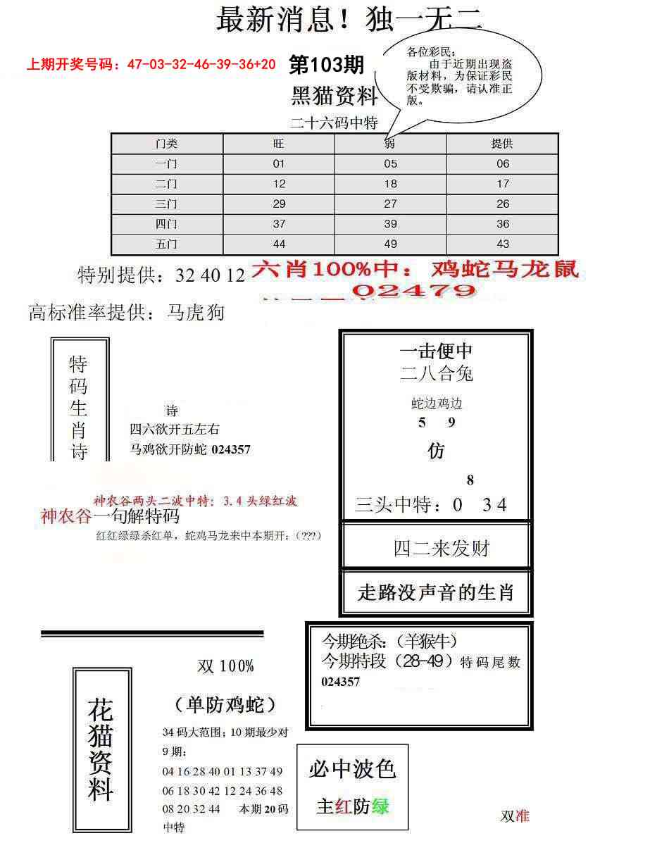 103期独一无二(正)[图]